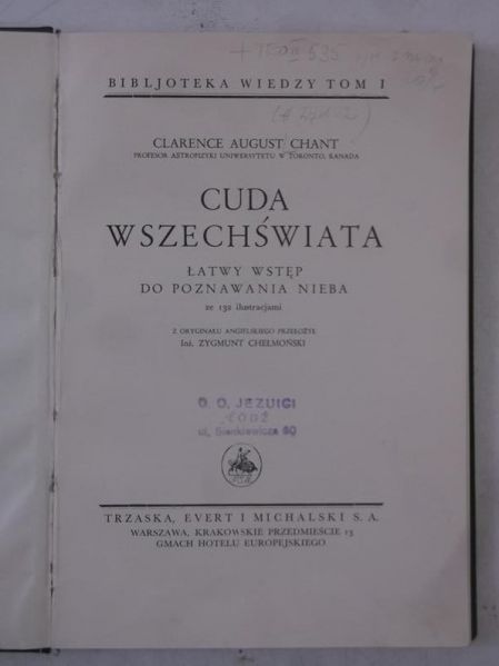 Cuda wszechświata, ok. 1931 r.