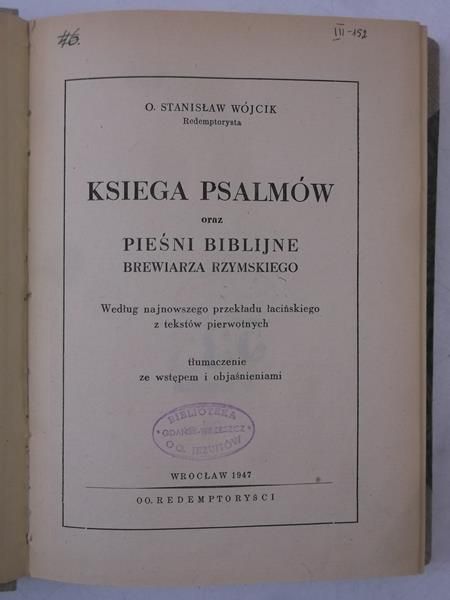 Księga Psalmów, 1947 r.