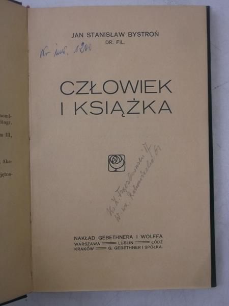 Bystroń Jan Stanisław - Człowiek i książka, 1916 r.