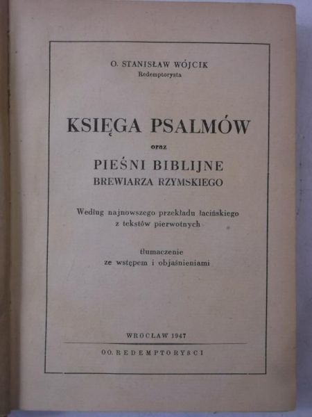 Księga psalmów oraz pieśni biblijne, 1947 r.