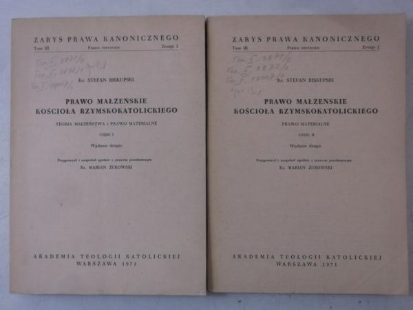 Biskupski Stefan - Prawo małżeńskie kościoła rzymskokatolickiego, Tom I-II