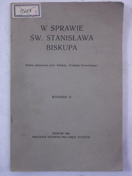 W sprawie św. Stanisława Biskupa, 1926 r.