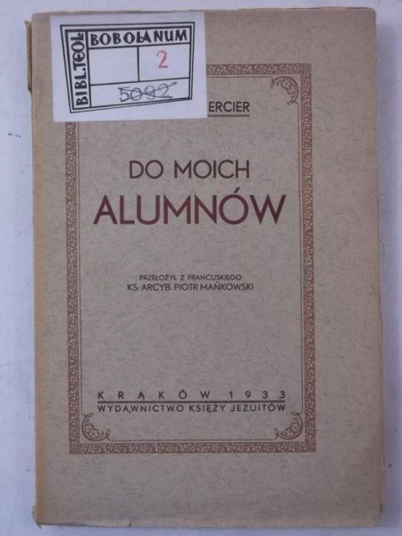 Kardynał Mercier - Do moich alumnów, 1933 r.