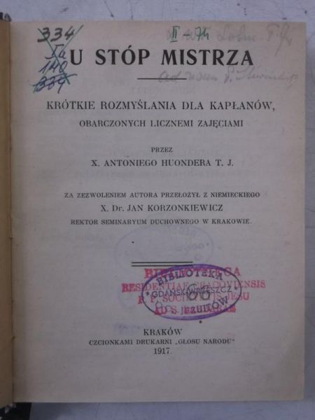 U stóp Mistrza, 1922 r.