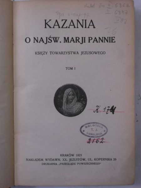Kazania o Najśw. Marji Pannie, Tom I-II