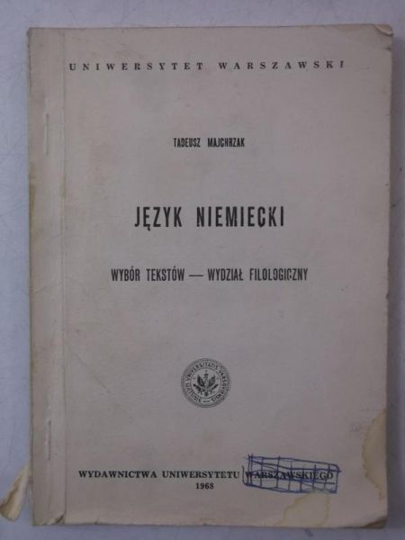 Majchrzak Tadeusz - Język niemiecki. Wybór tekstów- wydział filologiczny