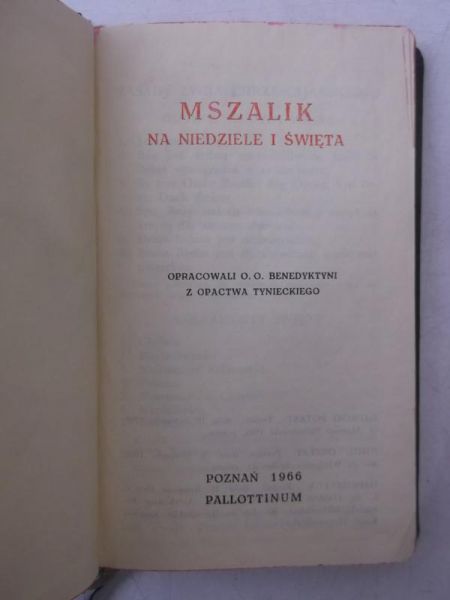 Mszalik na niedziele i święta
