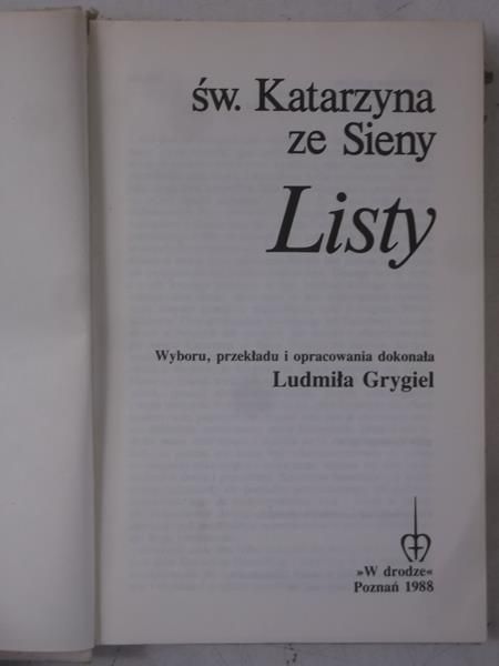 św. Katarzyna ze Sieny. Listy