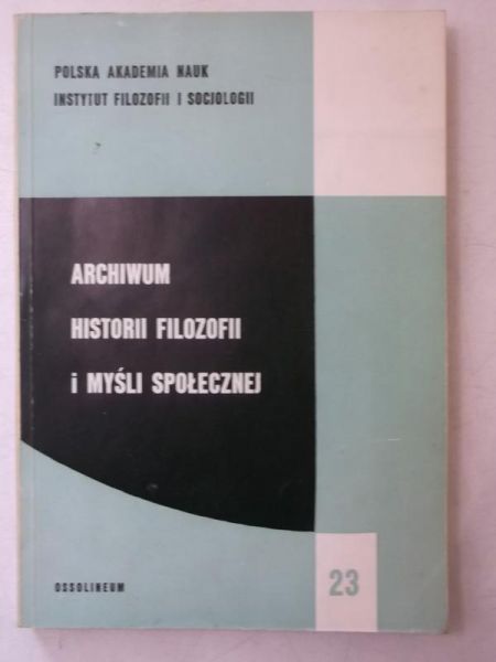 Archiwum historii filozofii i myśli społecznej