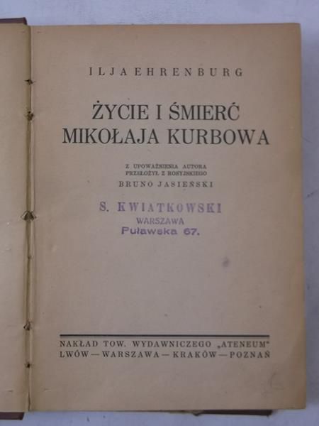 Życie i śmierć Mikołaja Kurbowa, 1926 r.