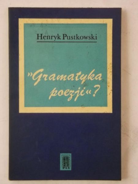 Gramatyka poezji?