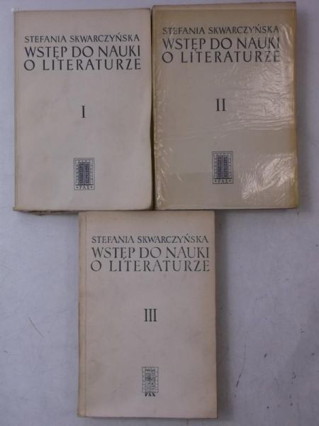 Wstęp do nauki o literaturze, Tom I-III
