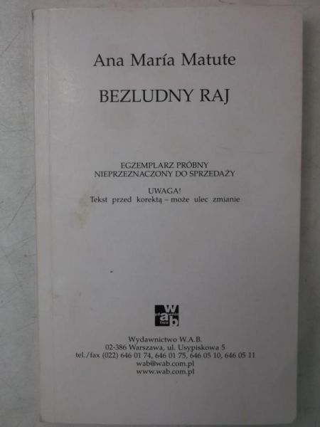 Matute Ana - Bezludny raj