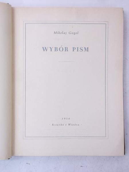 Gogol Mikołaj - Wybór pism