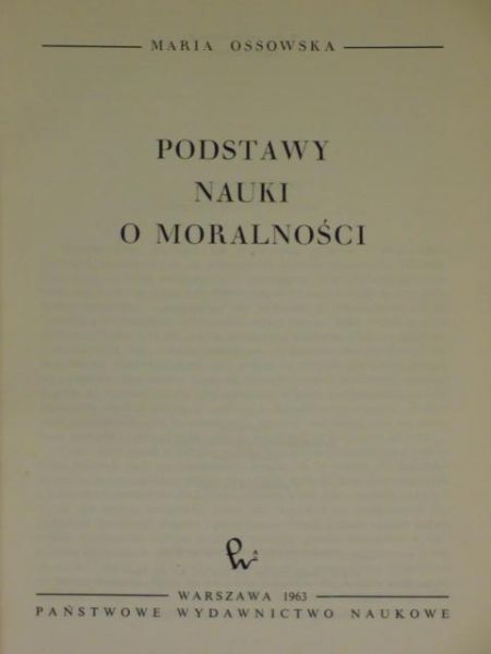 Podstawy nauki o moralności