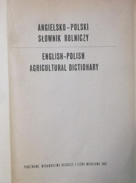 Angielsko-polski słownik rolniczy