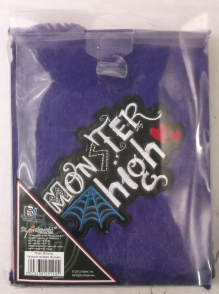 Monster High, Brulion A5  w linię, 96 kartek fioletowy włochacz, Nowy