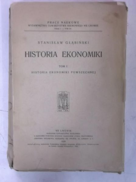 Głąbiński Stanisław - Historia ekonomiki, Tom I, 1939 r.