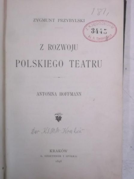 Z rozwoju polskiego teatru, 1898 r.