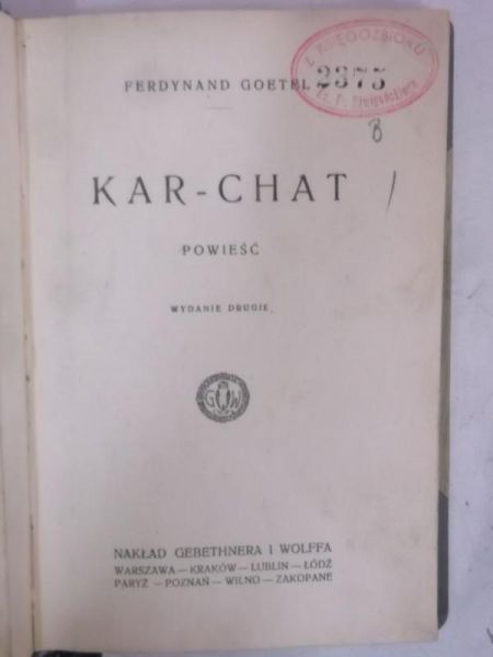 Goetel Ferdynand - Kar-Chat, 1922 r.
