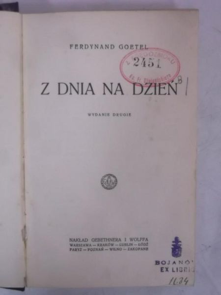 Goetel Ferdynand  - Z dnia na dzień, 1927 r.