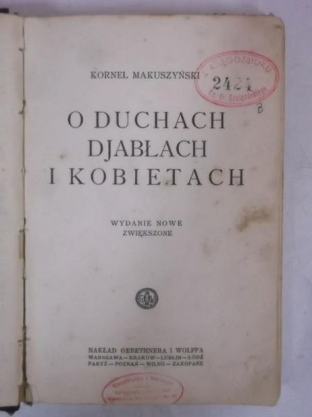 O duchach, djabłach i kobietach, 1927 r.