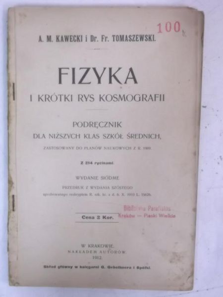 Fizyka i krótki rys kosmografii, 1912 r.