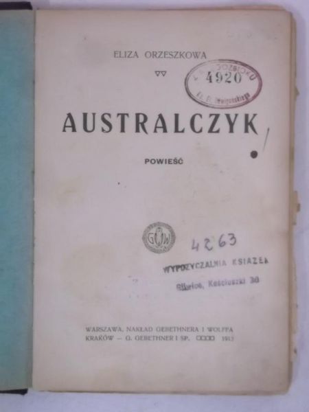Australczyk, 1913 r.