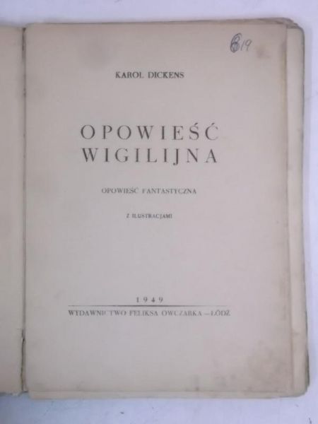 Opowieść wigilijna, 1949 r.