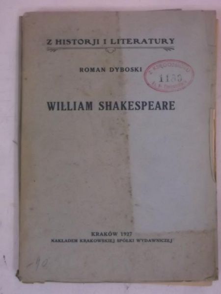 Dyboski Roman - William Shakespeare, 1929 r.