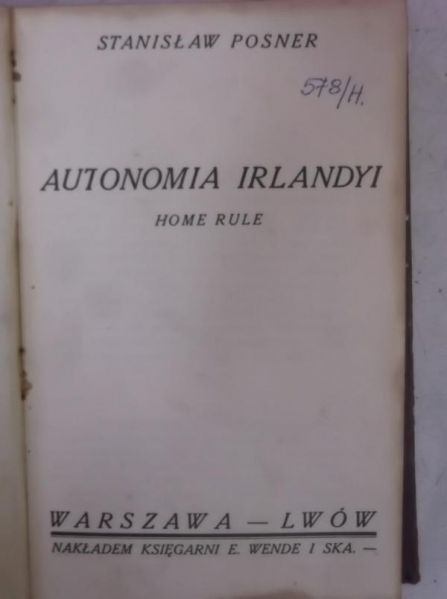 Autonomia Irlandyi, 1913 r.