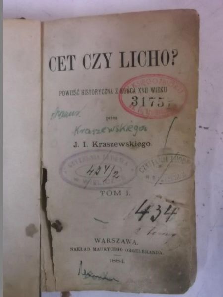 Kraszewski J.I. - Cet czy licho?, Tom I-II, 1884 r.