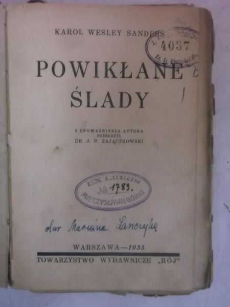 Sanders Karol Wesley - Powikłane ślady, 1935 r.