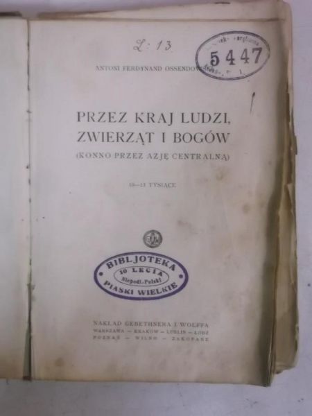 Przez kraj ludzi, zwierząt i bogów, 1925 r.