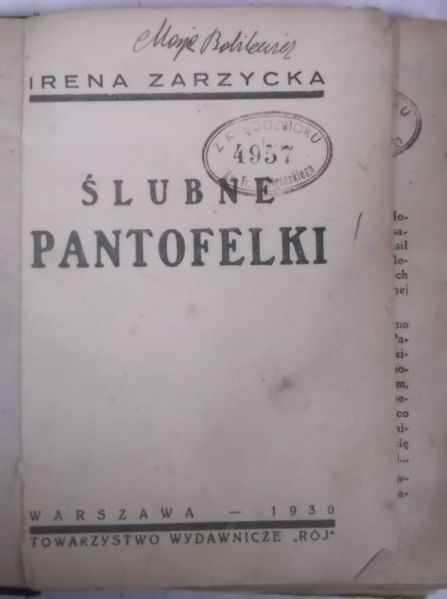 Ślubne pantofelki, 1930 r.