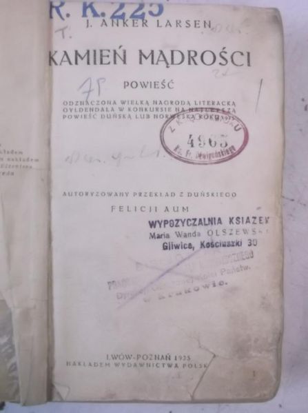 Kamień Mądrości, 1925 r.