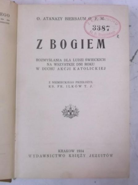 Bierbaum Atanazy - Z bogiem, 1934 r.