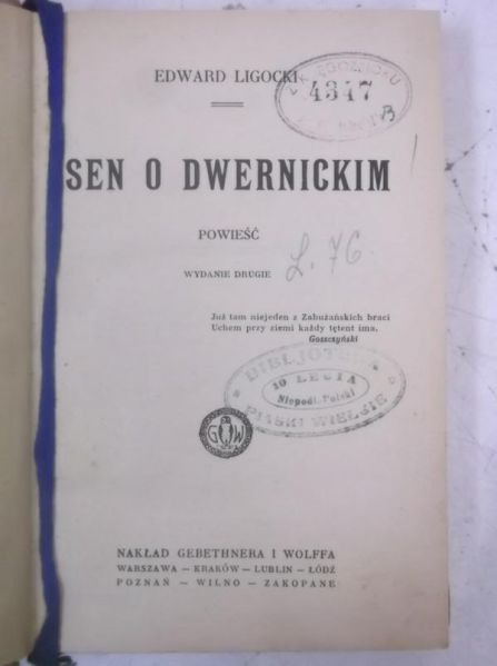 Sen o Dwernickim, 1922 r.