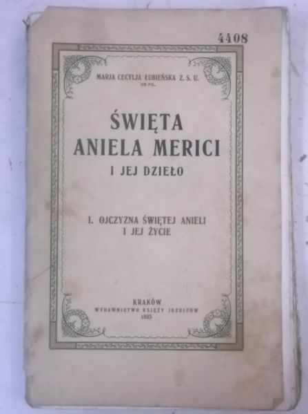 Święta Aniela Merici i jej dzieło, 1935 r.