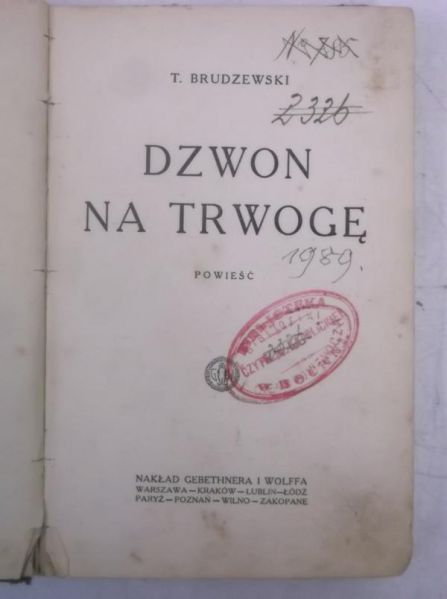 Dzwon na trwogę, 1926 r.