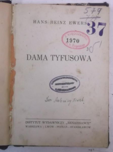 Hans Heinz Ewers - Dama tyfusowa, 1926 r.