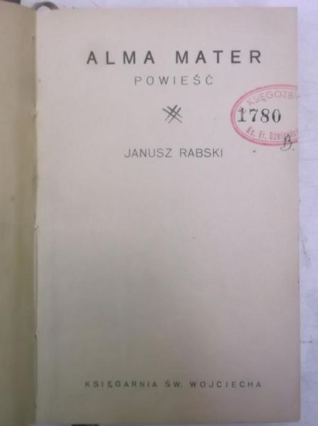 Alma Mater. Powieść, 1935 r.