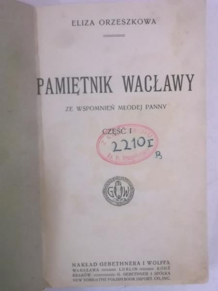 Pamiętnik Wacławy, 1913 r.