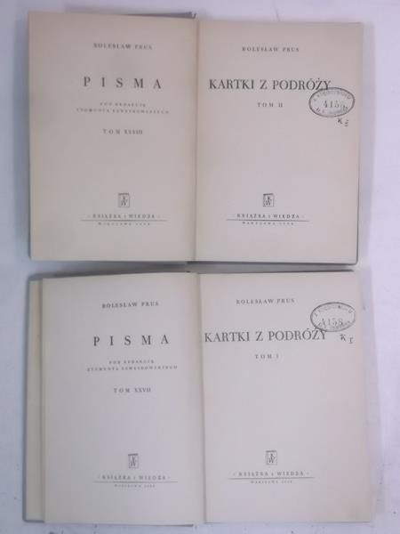 Prus Bolesław - Kartki z podróży, Tom I-II, 1950 r.