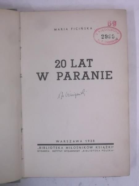 20 lat w Paranie, 1938 r.