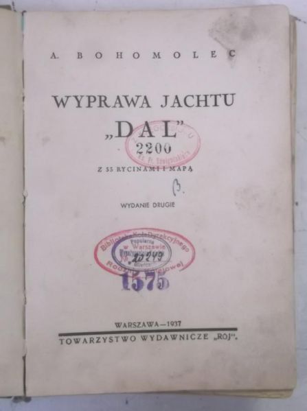Wyprawa jachtu Dal, 1937 r.