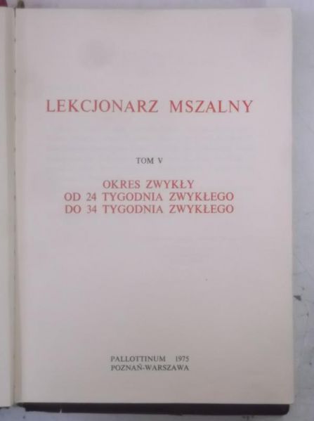 Lekcjonarz mszalny, Tom V