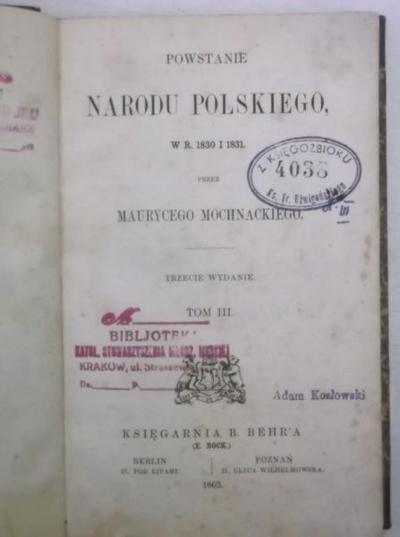 Powstanie Narodu Polskiego w r. 1830 i 1831,  1863 r.