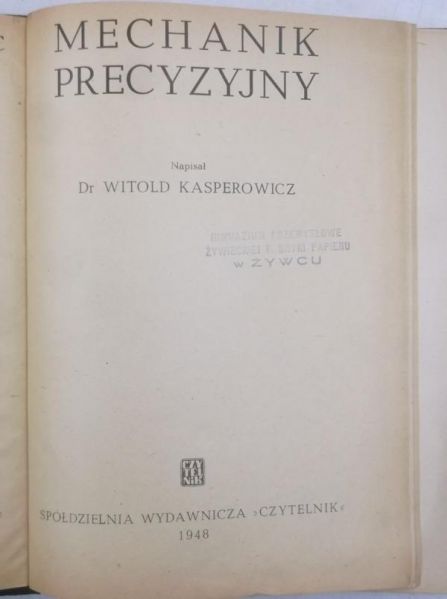 Mechanik precyzyjny, 1948 r.