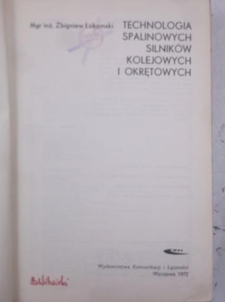 Technologia spalinowych silników kolejowych i okrętowych